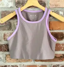 Wilo Tan Ribbed Longline Active Sports Bra, M