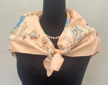 Peach vintage Scarf Italian themed