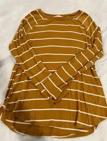 Striped Mustard Long Sleeve Top