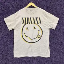 Nirvana Nevermind Tour Dead Smiley Art Grunge Band T-Shirt L