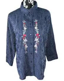 Vintage Allison Daley Embroidered Button Down Shirt