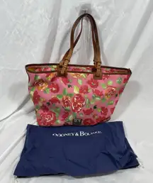 Dooney & Bourke Garden Pink & Red Leisure Shopper Shoulder Bag 14x10x7