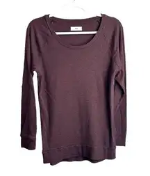 Aritzia  TNA Long Sleeve Scoopneck Tee Women's S Heathered Maroon Lightweight