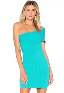 Revolve By The Way Teal Diana One Shoulder Mini Dress Sz.S