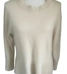 Free People Be Mine 100% Cashmere Cream Pullover Seeater Crew Neck Size S/P
