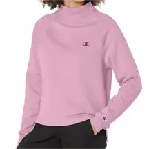Champion power fleece mock neck pink pullover sweater XL