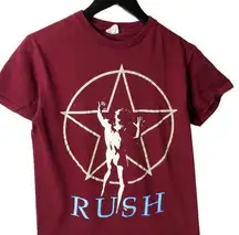 2012 Rush T Shirt Red Small S Canadian Rock Band Graphic Tee Cotton Short Sleeve