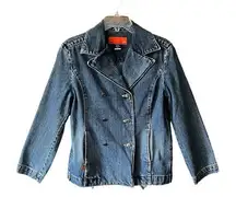 Denim jean jacket button up tailored fit