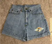 VINTAGE Mickey Inc Jean Shorts High Rise High Waist Disney 90s Small Cuffed