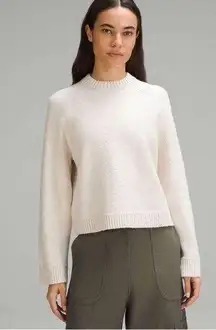 Lululemon Brushed Cotton Merino Blend Crewneck Sweater Pullover Womens Size M