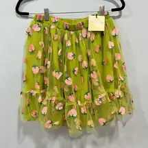 Smak Parlour Avocado and Strawberry Twirl Power Flare Skirt