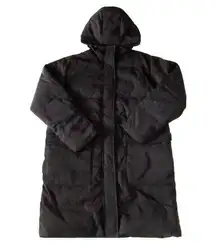 NWT Everlane The ReNew Long Puffer in Black Primaloft Hooded Coat XS