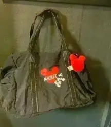 Vintage Disney Mickey Mouse Black Red Duffel Bag