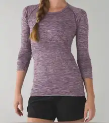 Lululemon Long Sleeve Swiftly Tech Heathered Purple Size 12