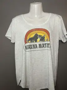 Disney Lion King Hakuna Matata Shirt Womens XL Gray Scoop Neck Graphic Tee