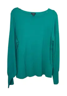 Halogen Wool Blend Balloon Sleeve Sweater Size M Kelly Green
