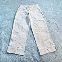 Jones New York Cream Drawstring Cargo Pants with Ankle Pocket Sz 4 💛