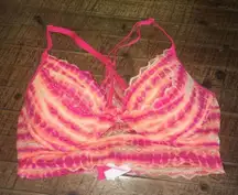 Victoria’s Secret hot pink and orange S lacy barbiecore bralette