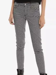 Tripp NYC Jrs 7 Jeans Houndstooth Low Rise Grunge Goth Emo Whimsigoth Stretch