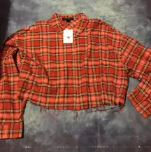 Forever 21 New With Tag  Button Down Flannel crop shirt