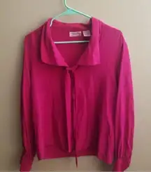 Christian Dior fuchsia pussy bow blouse