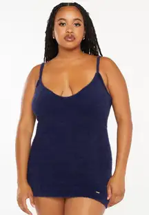 Savage x‎ Fenty NWT Women’s Fluff It Up Slip Navy Blue Soft Size XL