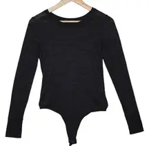 Abercrombie & Fitch Soft A&F Cozy Black Knit Long Sleeve Bodysuit Size Medium M