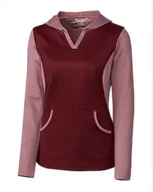 NWT Cutter & Buck Women’s DryTech Tackle Hoodie,  Burgundy/Heather, size M