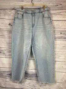 Vintage Jordache High Rise Crop Jeans Womens XXL Light Wash Blue Stretch Pockets