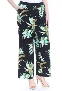 ✨ HP✨Lauren by Ralph Lauren Women's Wide-Leg Tropical-Print Jersey Pants✨