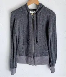 Mate Born to Roam Gray Textured Full Zip Hoodie Sz S/M