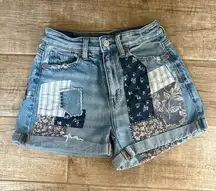 American Eagle patchwork denim shorts