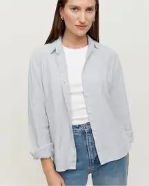 Reformation Preston Linen Striped Button Up Shirt