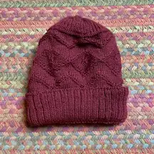 MAROON KNIT BASIC WINTER BEANIE HAT