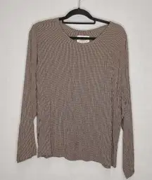 Flax | Brown Plaid‎ Long Sleeve Top Small