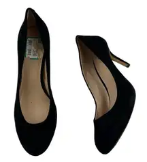 Vince Camuto Pump Heels Womens Size 8 Black Leather Dark Academia Career Evening