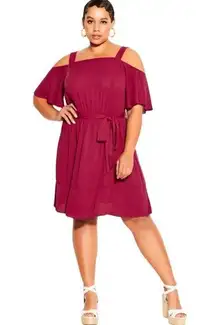 City Chic NWT  Paradise Dress – rhubarb Sz 22