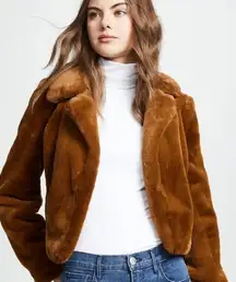 BLANK NYC brown faux fur fuzzy jacket.