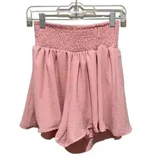 White Birch Casual Summer High Waisted Wide Leg Shorts Light Pink Size Small