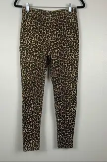 WE The Free Belle Animal Print Cropped Skinny Jeans Sz 26 Leopard‎