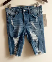 Madden Girl by Steve Madden Bandit Bermuda Jean Shorts NEW Size 27 Distressed