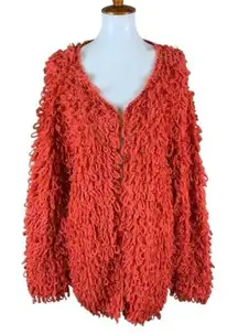 Knitz For Love And Lemons Loopy Knit Open Front Cardigan Sweater Boho Chunky