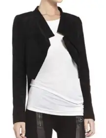 BCBGMAXAZRIA Norton Faux Suede Crop Jacket