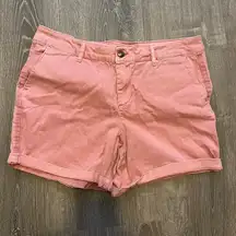 C&C California Shorts Coral Womens Size 12 Chino Khaki Stretch Beach Resort