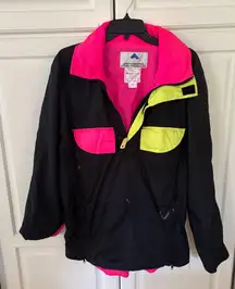 Vintage Cold Storage Black Neon Windbreaker Jacket Unisex M could fit large