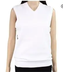American Apparel White V Neck Top Women's