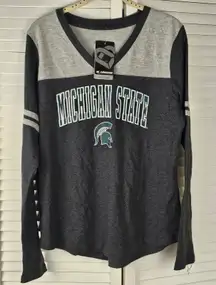 NWT‎ Colosseum Womens Michigan State V Neck Long Sleeve Top Tshirt Large
