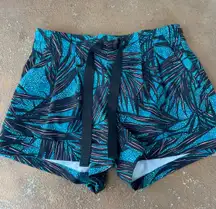 Lululemon tropical print teal swim shirts sz 4