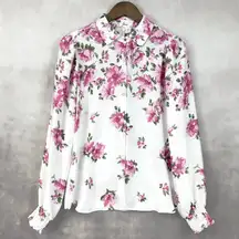 Joie Womens Button Front Top Medium Romantic Floral Cottage Feminine Parisian