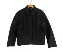 Weatherproof Jacket Women's Large Black Quilted Full Zip Pocketed Light Coat